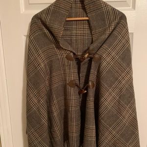 Plaid poncho